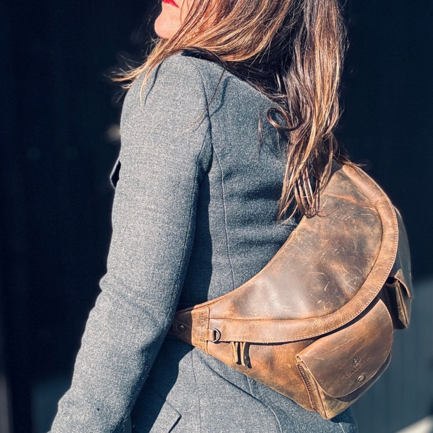 leather crossbody bag chest bag gaucha designs