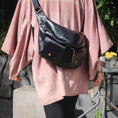 crossbody black leather bag