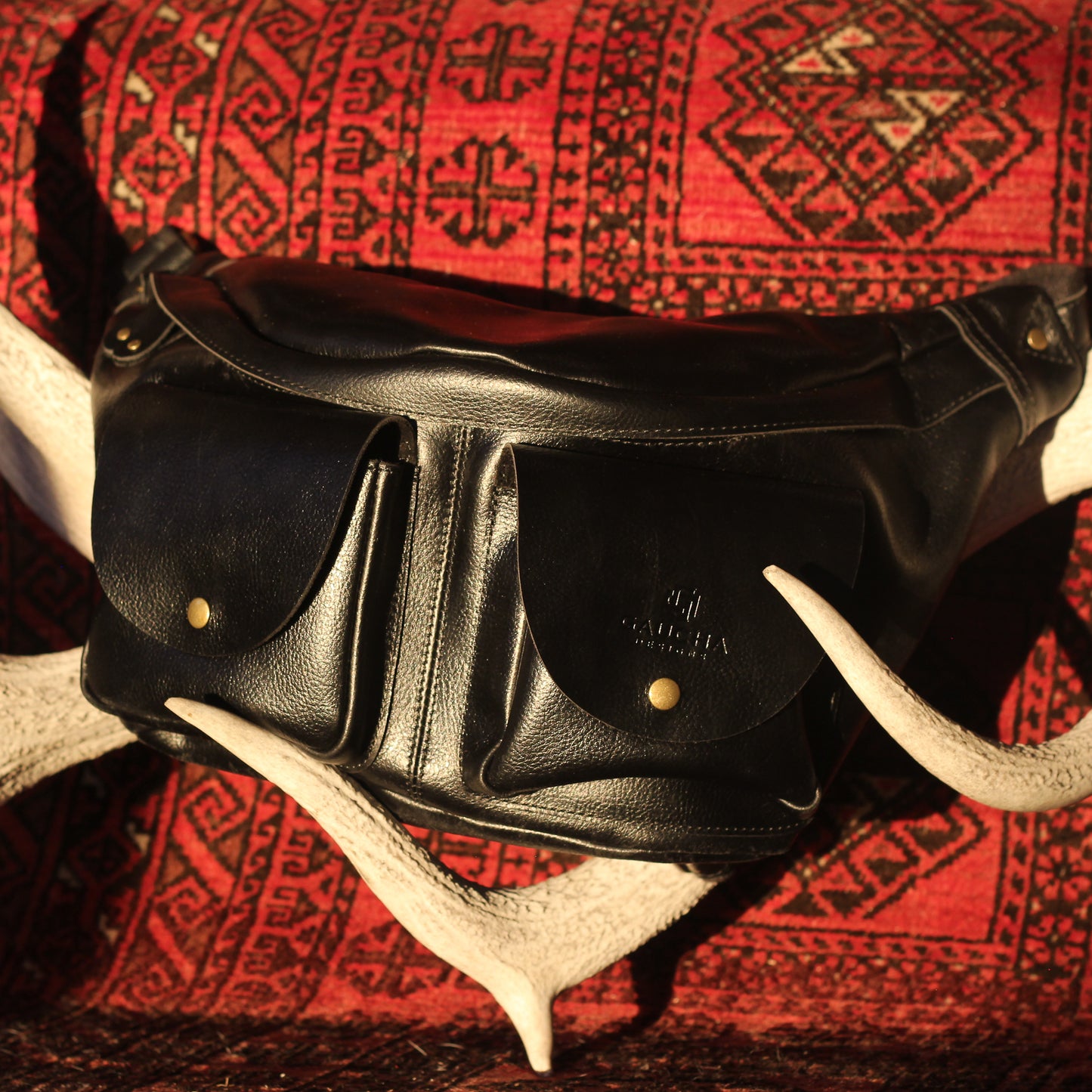 black leather crossbody bag