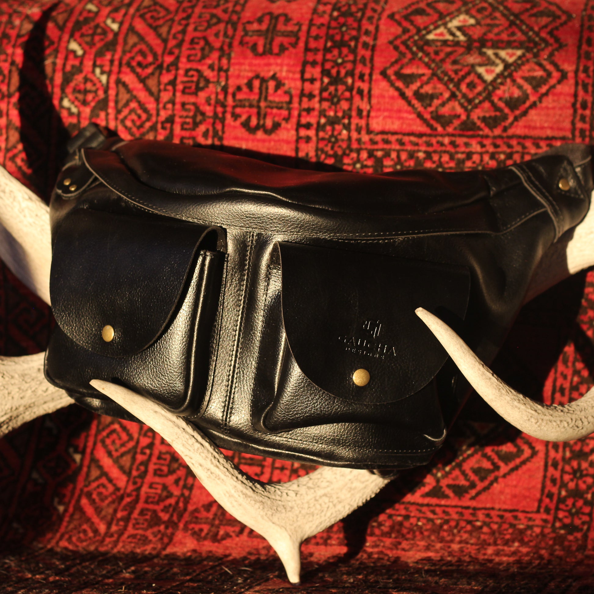 black leather crossbody bag