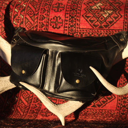black leather crossbody bag