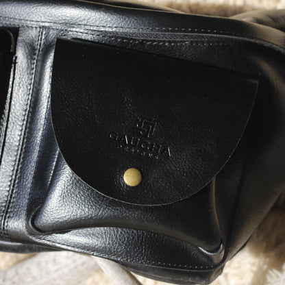 black leather crossbody bag