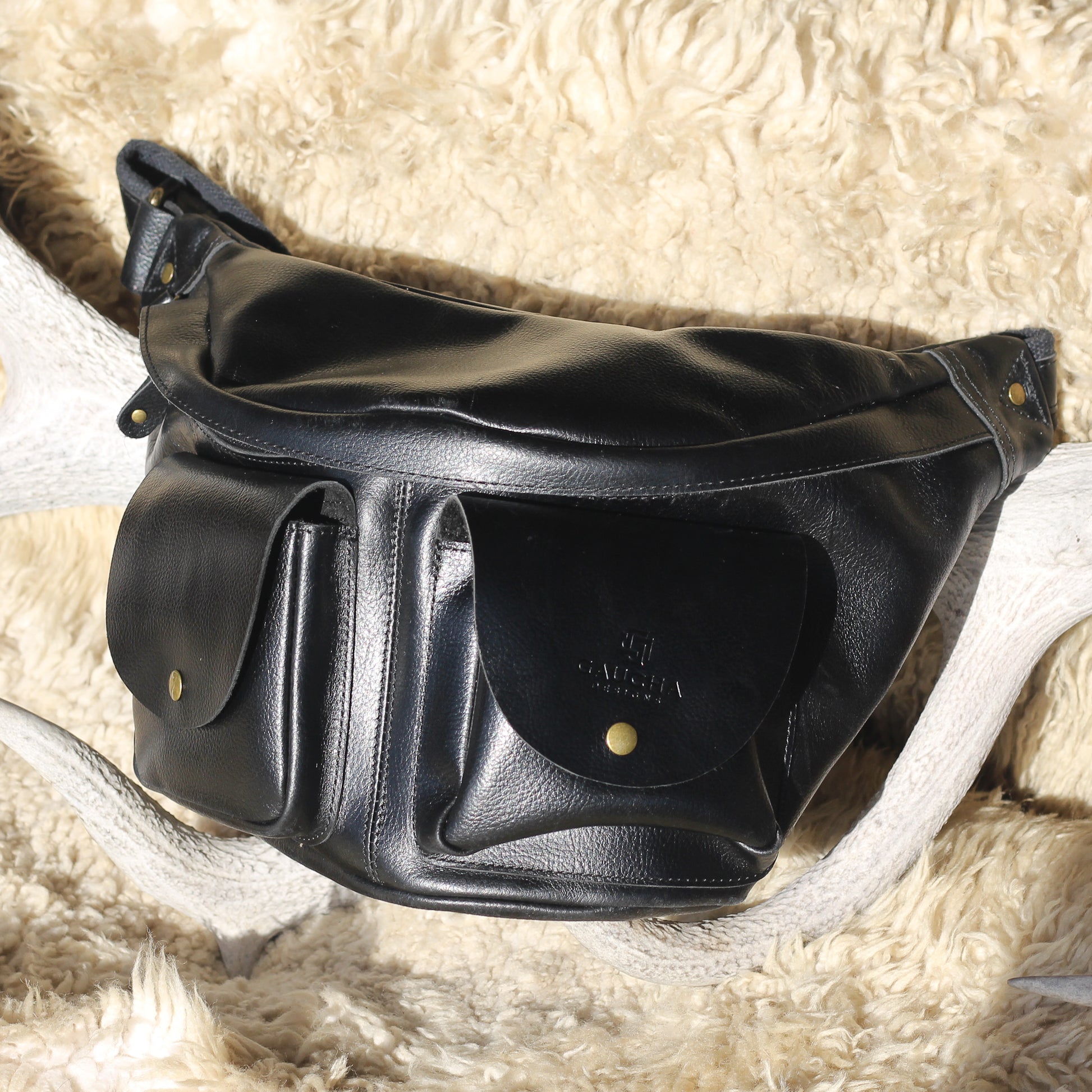 black leather crossbody bag