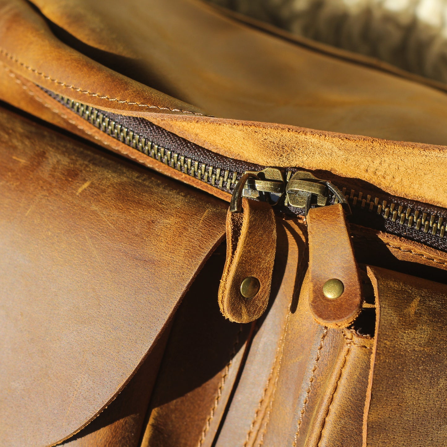 Gaucho crazy horse leather crossbody chest bag for men and women