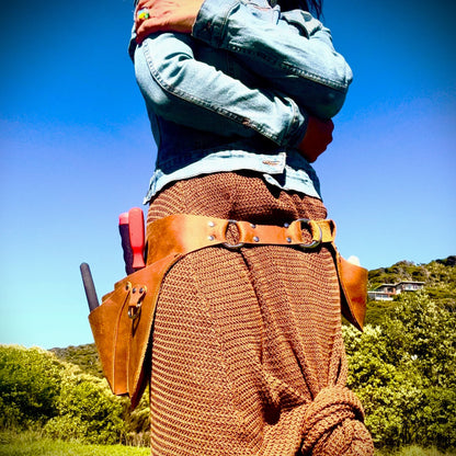 Leather Garden Tool Belt OLD TORO | Full-Grain Crazy Horse Leather Tool Holster