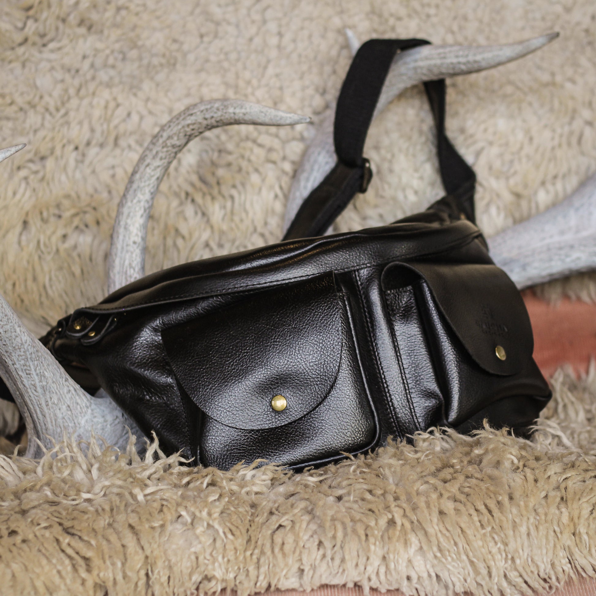 black leather crossbody bag