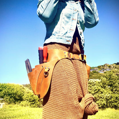 Leather Garden Tool Belt OLD TORO | Full-Grain Crazy Horse Leather Tool Holster