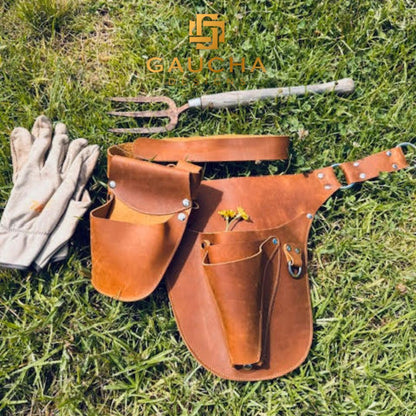 Leather Garden Tool Belt OLD TORO | Full-Grain Crazy Horse Leather Tool Holster